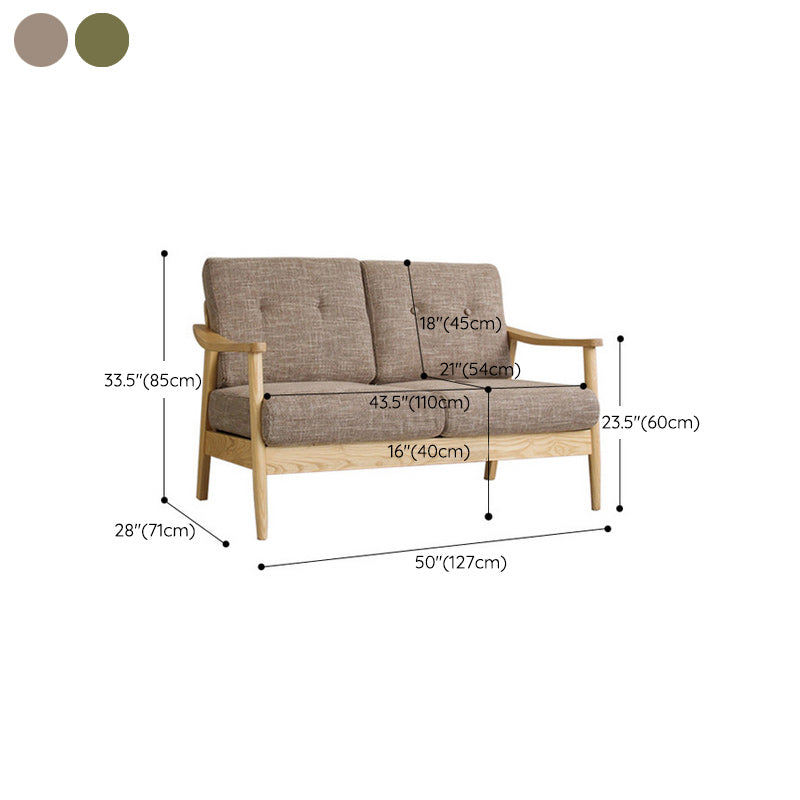 Contemporary Tufted Back with Square Arm in Cotton for Apartment