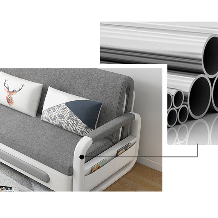 Contemporary 35.43"H Cotton Blend Square Arm Sofa Bed for Living Room