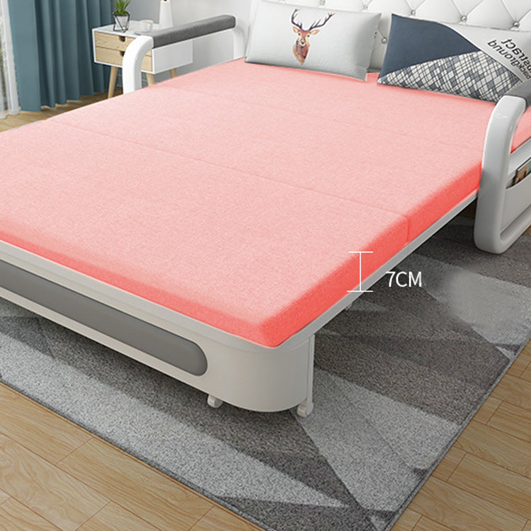 Contemporary 35.43"H Cotton Blend Square Arm Sofa Bed for Living Room