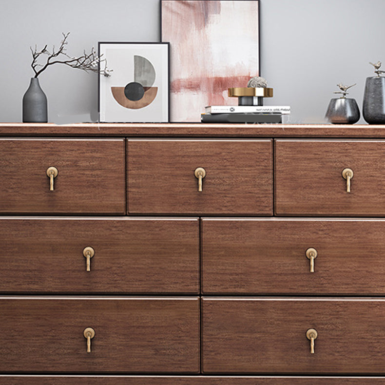 Mid Century Modern Chest Wood Rectangular Chest in Walnut Finish