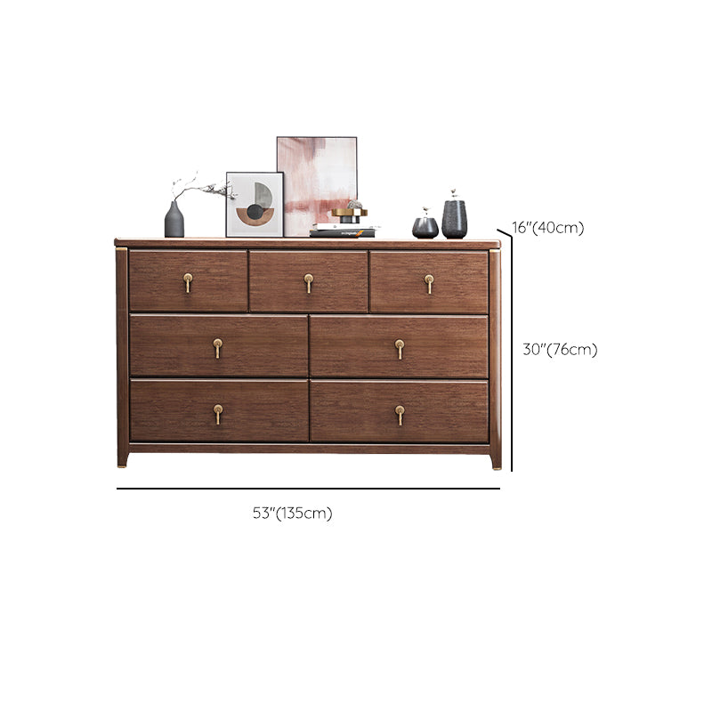 Mid Century Modern Chest Wood Rectangular Chest in Walnut Finish
