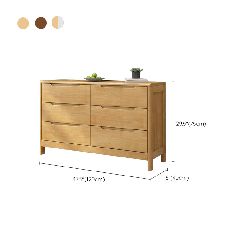 Mid-Century Modern Chest Rubberwood Squared Legs Grooves with Drawer Accent Chest