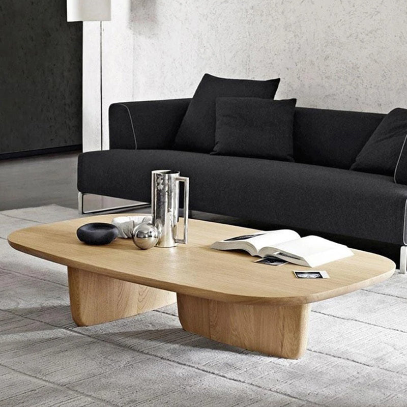 Solid Wood Coffee Table Abstract Coffee or End Table, Rectangle