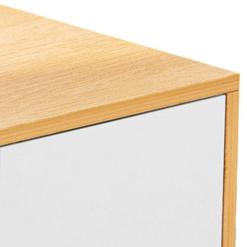 Modern Rectangle Wooden Coffee Table 4 Legs Cocktail Table with Storage