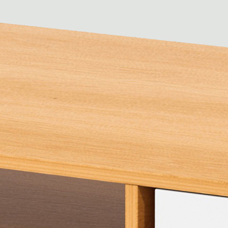 Modern Rectangle Wooden Coffee Table 4 Legs Cocktail Table with Storage