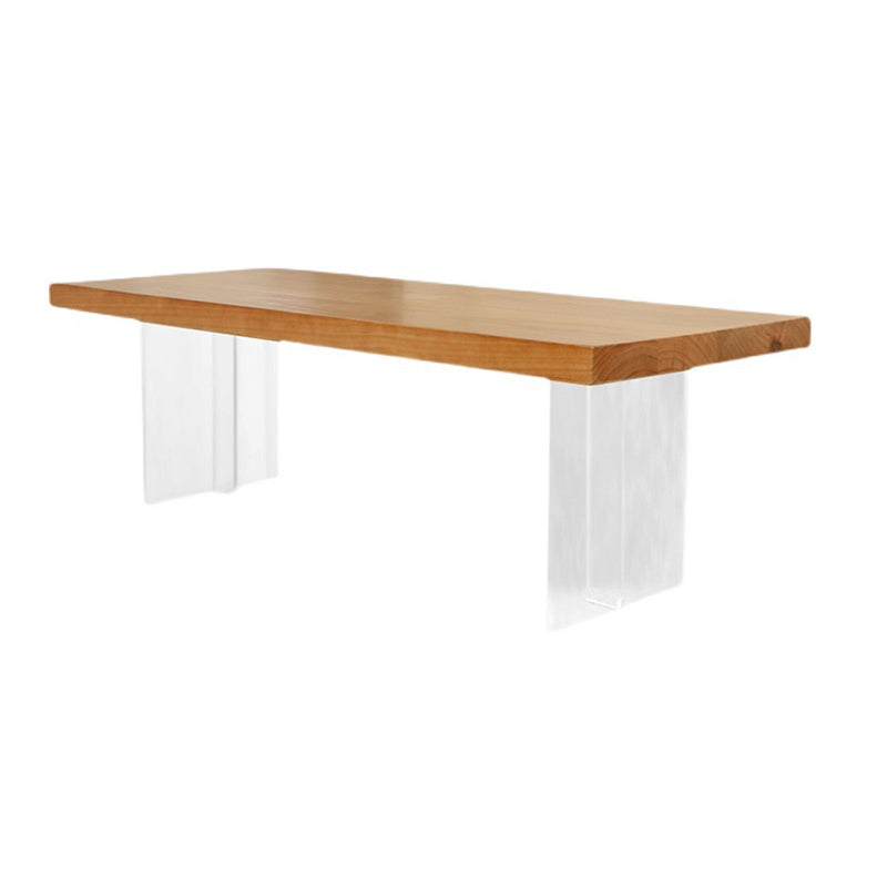 Solid Wood Coffee Table Double Pedestal Base Coffee or End Table, 19.68" Wide