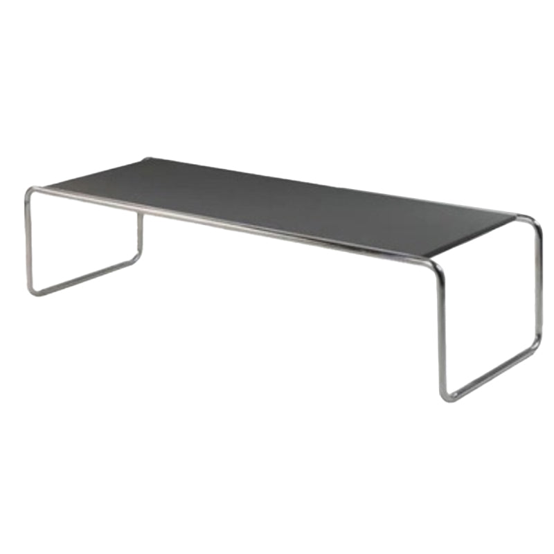 Contemporary Rectangle Solid Wood Coffee Table with Steel Sled Base