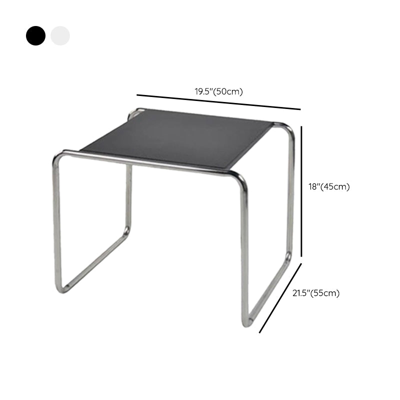 Contemporary Rectangle Solid Wood Coffee Table with Steel Sled Base