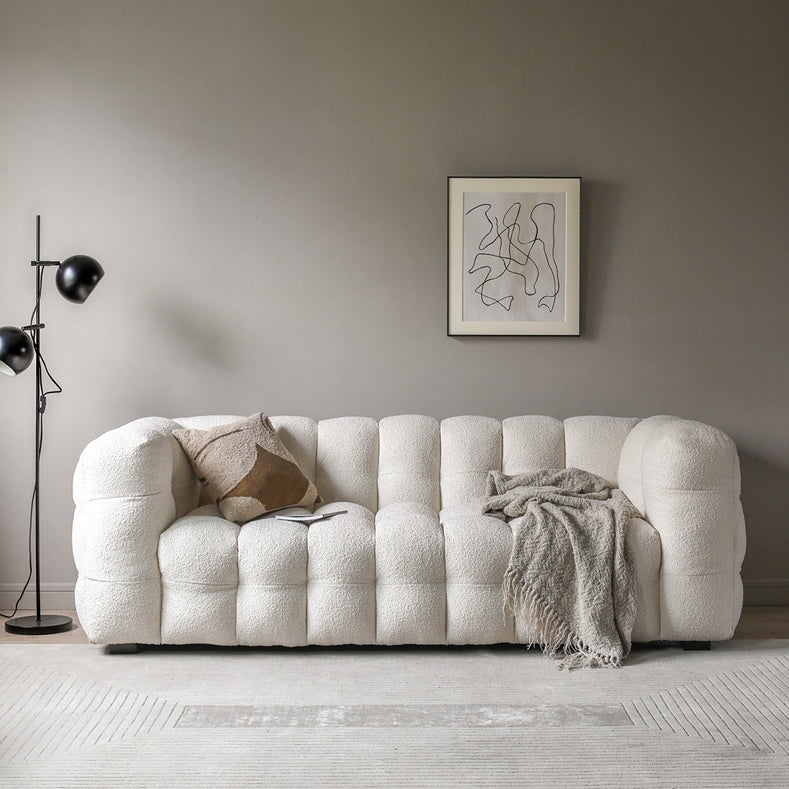 Contemporary Fabric 3 Seater Living Room Seating Tuxedo Arm Cushions Sofa