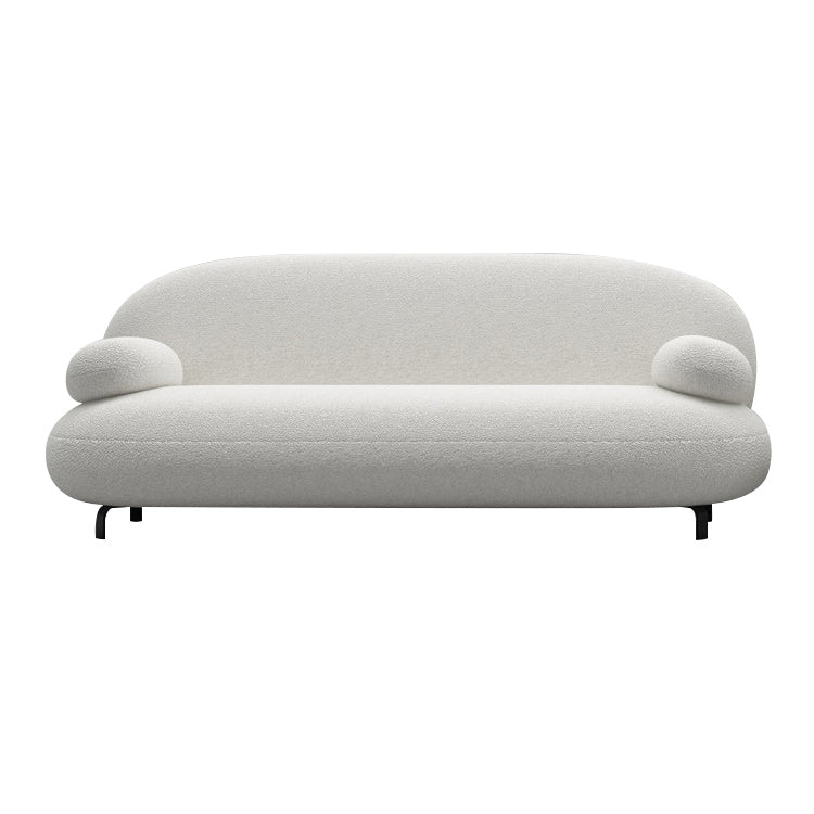 Standard Round Arm Sofa Modern Minimalist Fabric Sofa in White