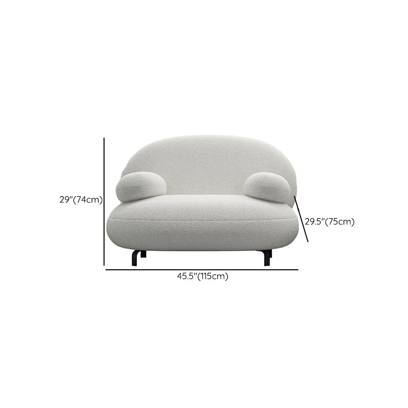 Standard Round Arm Sofa Modern Minimalist Fabric Sofa in White