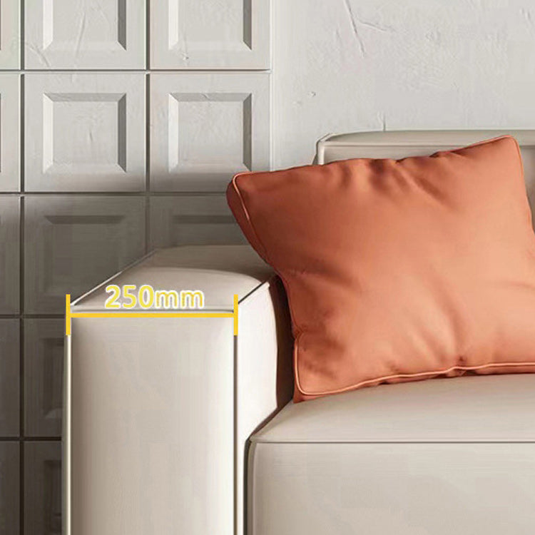 Square Arm 3-seater Sofa Contemporary Faux Leather Minimalist Sofa