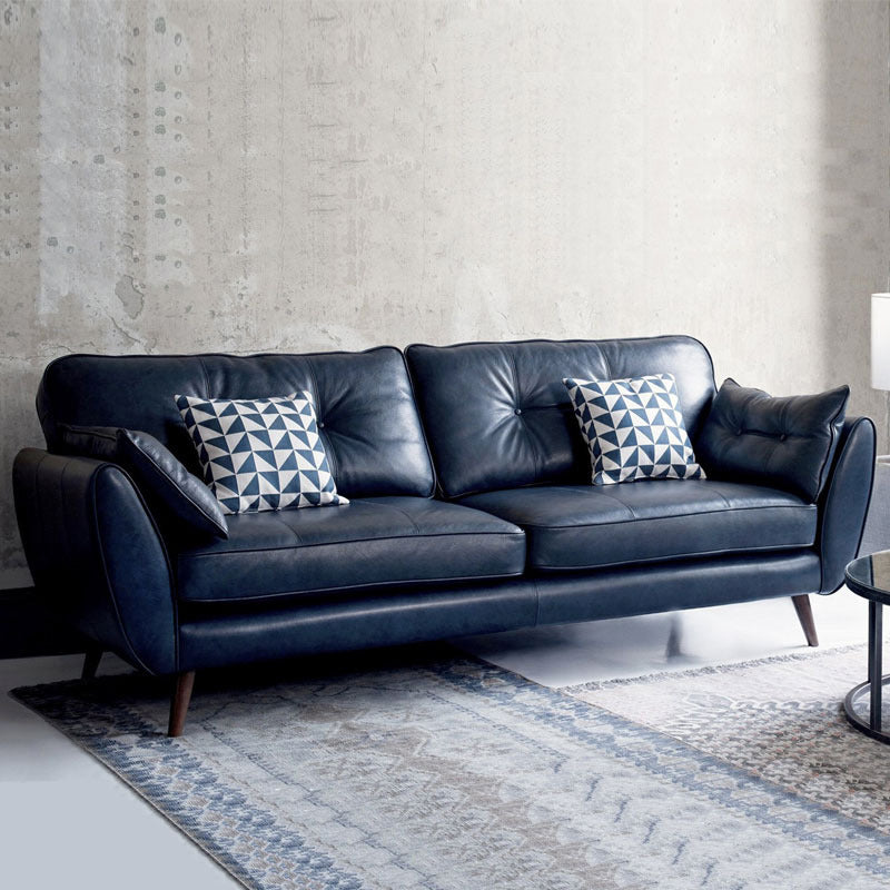 Contemporary Faux Leather Stationary Flared Arm Cushions Seating