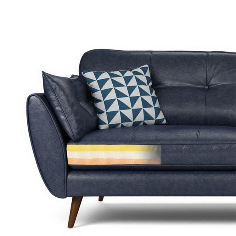 Contemporary Faux Leather Stationary Flared Arm Cushions Seating