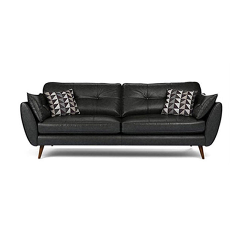 Contemporary Faux Leather Stationary Flared Arm Cushions Seating