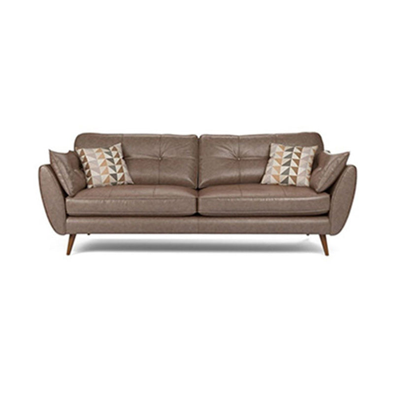 Contemporary Faux Leather Stationary Flared Arm Cushions Seating