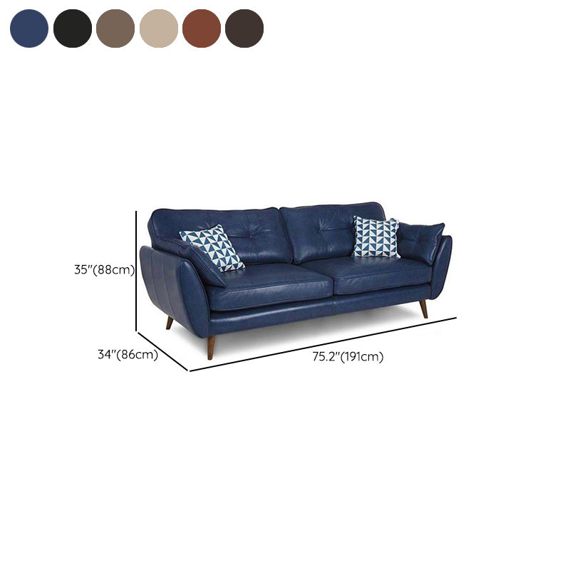 Contemporary Faux Leather Stationary Flared Arm Cushions Seating
