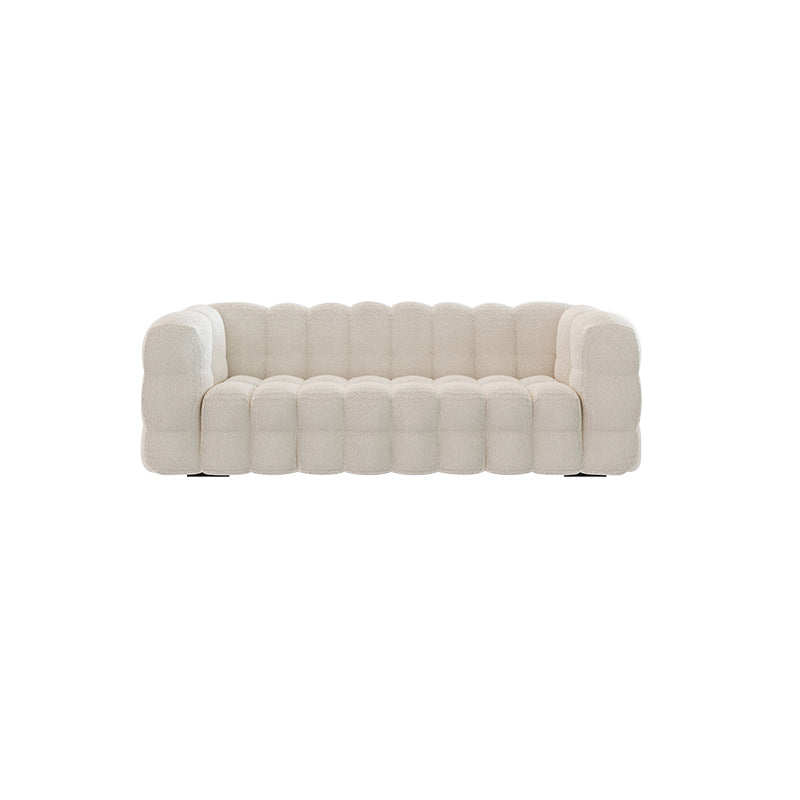 Fabric Modernism Biscuit Back Sofa 29.92" High Tuxedo Arm Sofa