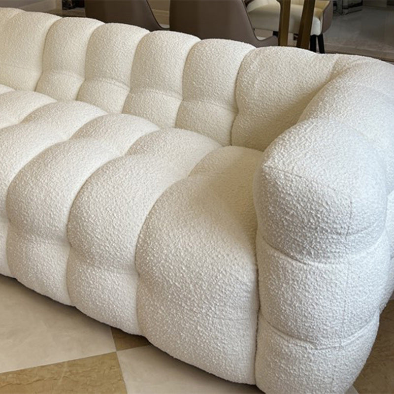 Fabric Modernism Biscuit Back Sofa 29.92" High Tuxedo Arm Sofa