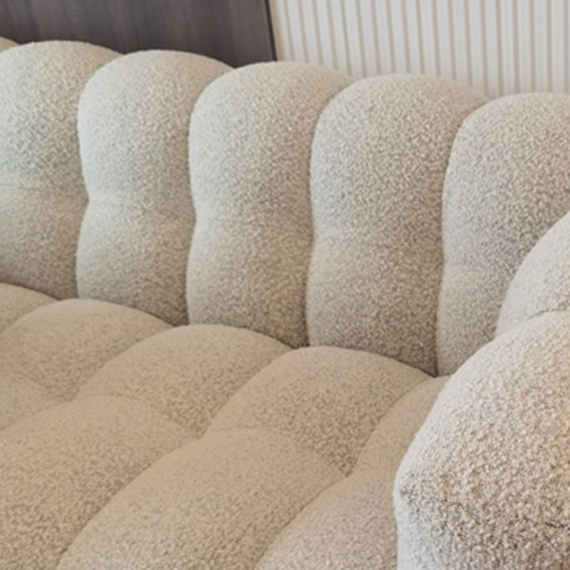 Fabric Modernism Biscuit Back Sofa 29.92" High Tuxedo Arm Sofa