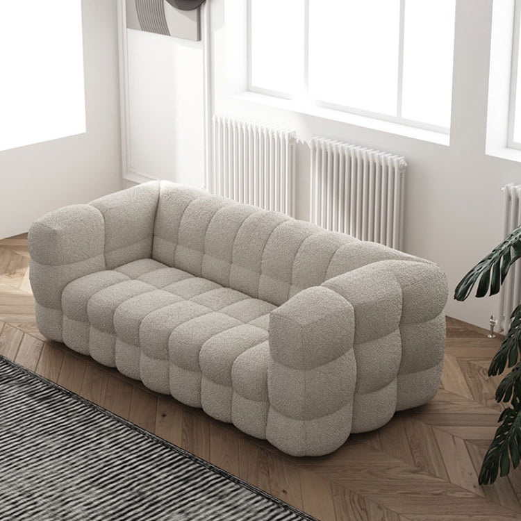 Fabric Modernism Biscuit Back Sofa 29.92" High Tuxedo Arm Sofa