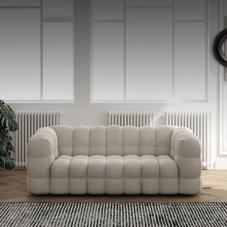 Fabric Modernism Biscuit Back Sofa 29.92" High Tuxedo Arm Sofa