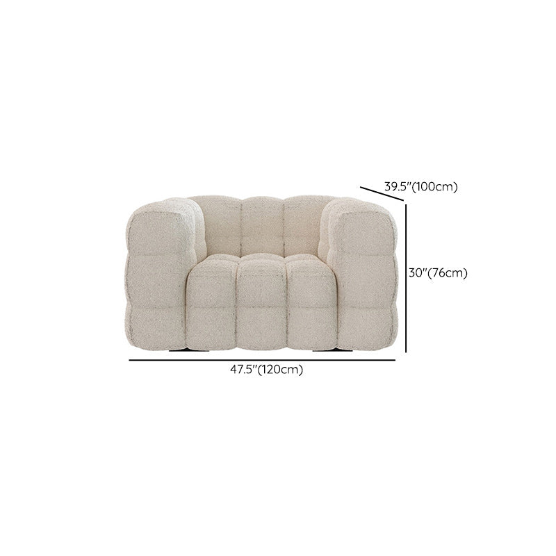 Fabric Modernism Biscuit Back Sofa 29.92" High Tuxedo Arm Sofa