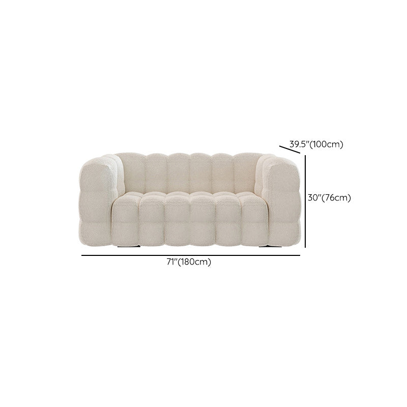 Fabric Modernism Biscuit Back Sofa 29.92" High Tuxedo Arm Sofa