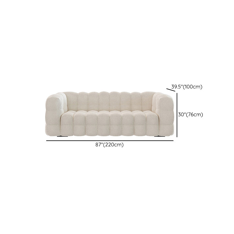 Fabric Modernism Biscuit Back Sofa 29.92" High Tuxedo Arm Sofa