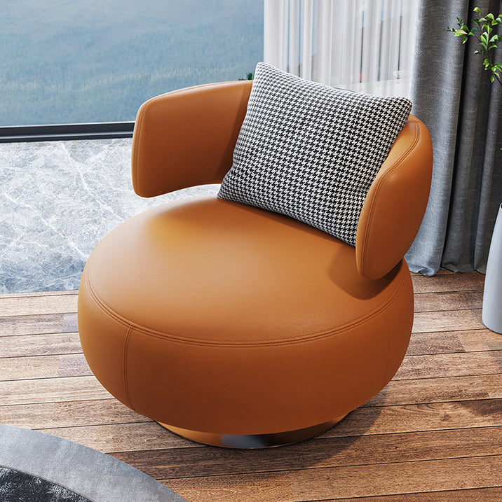 Armless Lounge Chair Living Room Barrel Accent Chair with Cushion