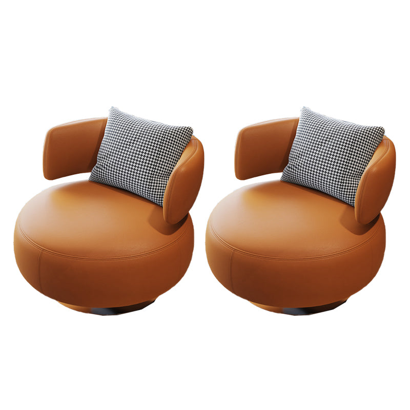 Armless Lounge Chair Living Room Barrel Accent Chair with Cushion