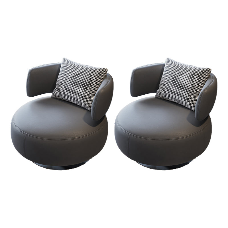 Armless Lounge Chair Living Room Barrel Accent Chair with Cushion