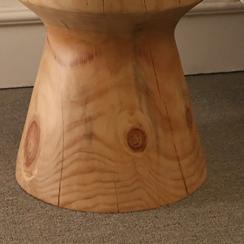 Scandinavian Round Solid Wood Top Side Table Pedestal End Table,16.5-inch