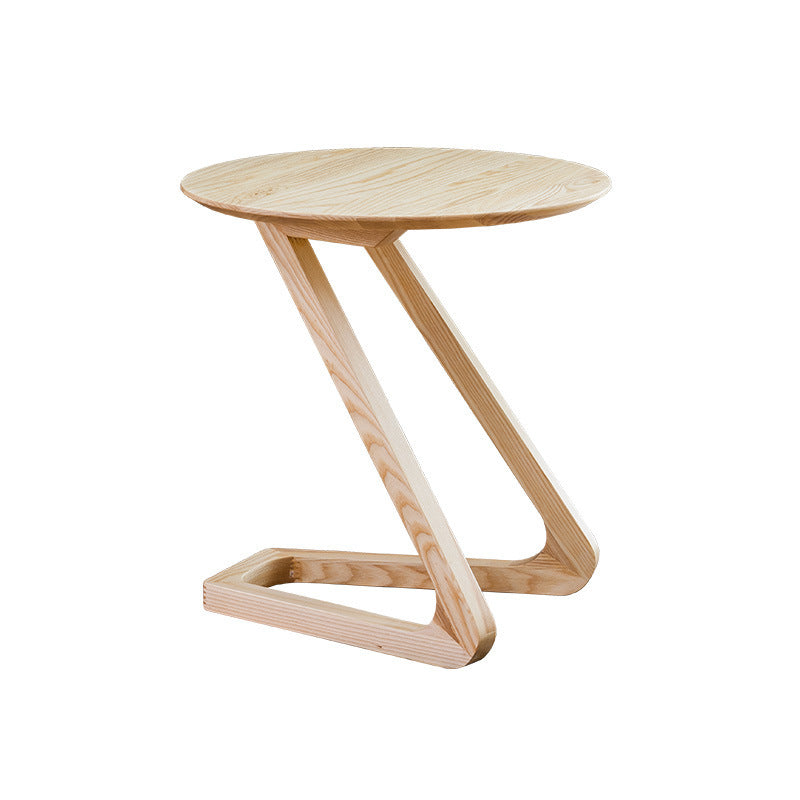 Solid Wood Abstract Table Round Scandinavian Living Room End Table