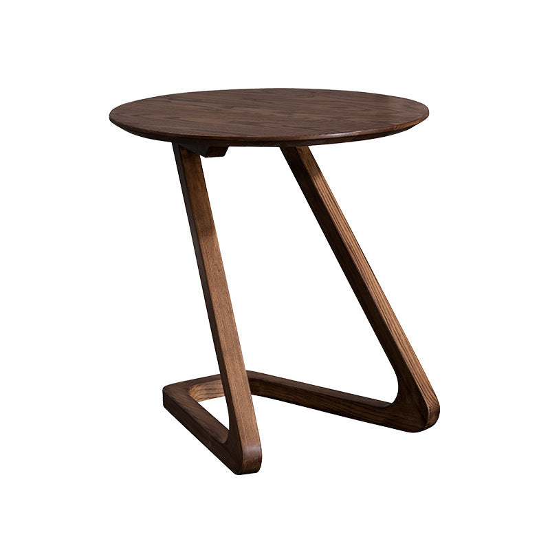 Solid Wood Abstract Table Round Scandinavian Living Room End Table
