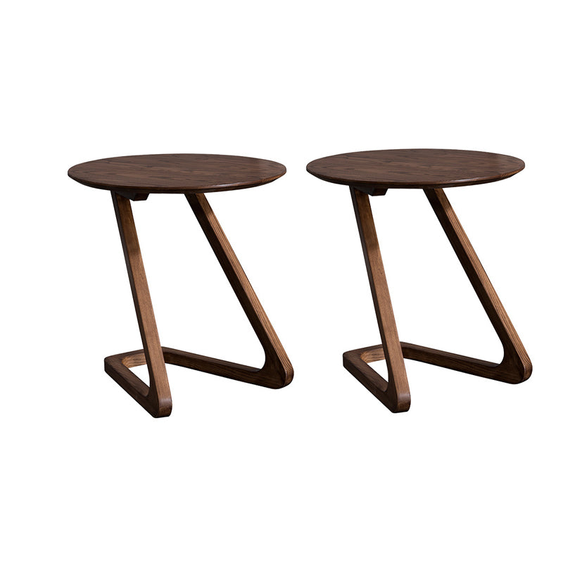 Solid Wood Abstract Table Round Scandinavian Living Room End Table