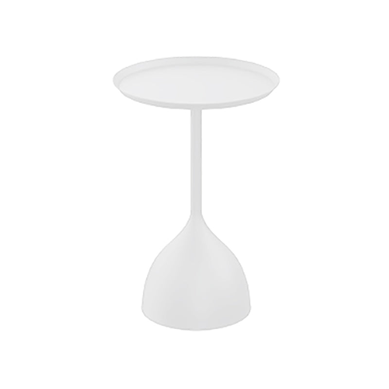 Mid-Century Round Tray Top Side Table 23.62" Tall Metal Pedestal End Table