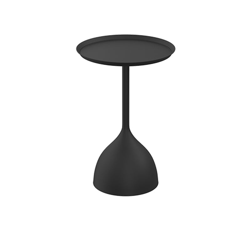 Mid-Century Round Tray Top Side Table 23.62" Tall Metal Pedestal End Table