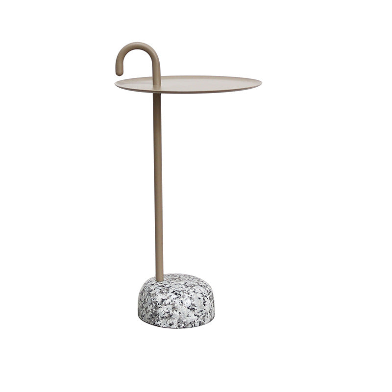 Mid-Century Metal Round Top Side Table 27" Tall Pedestal End Table