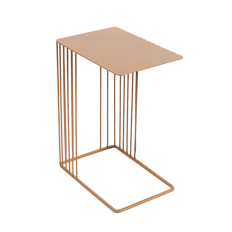 Mid-Century Rectangular Side Table Metal C Side Table, 23.23" Tall