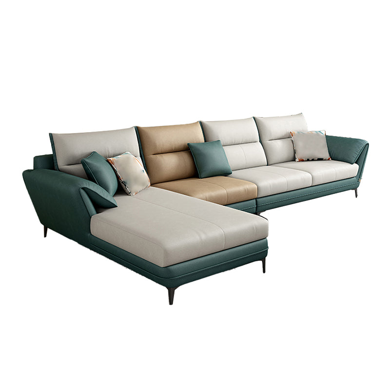 66" Wide Scandinavian Sectional Sofa Cushion Back Sectionals