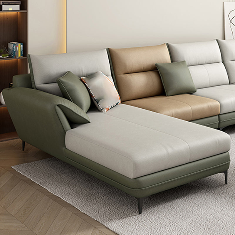 66" Wide Scandinavian Sectional Sofa Cushion Back Sectionals