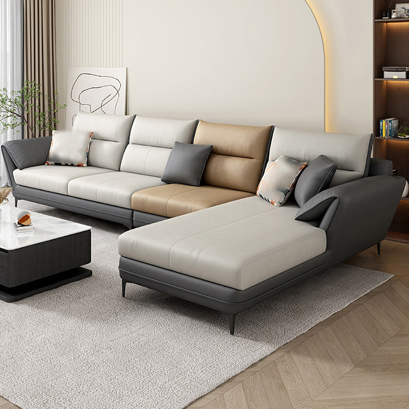 66" Wide Scandinavian Sectional Sofa Cushion Back Sectionals