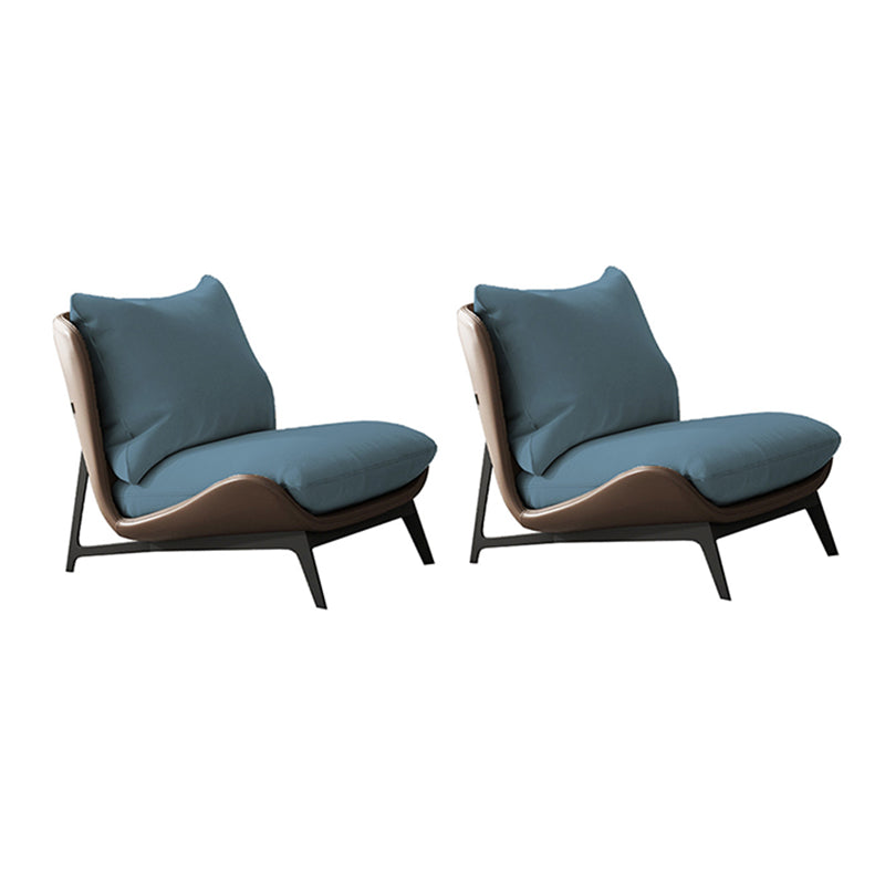 Fixed Back Pillow Lounge Chair Fabric Seat Chair with Black Legs
