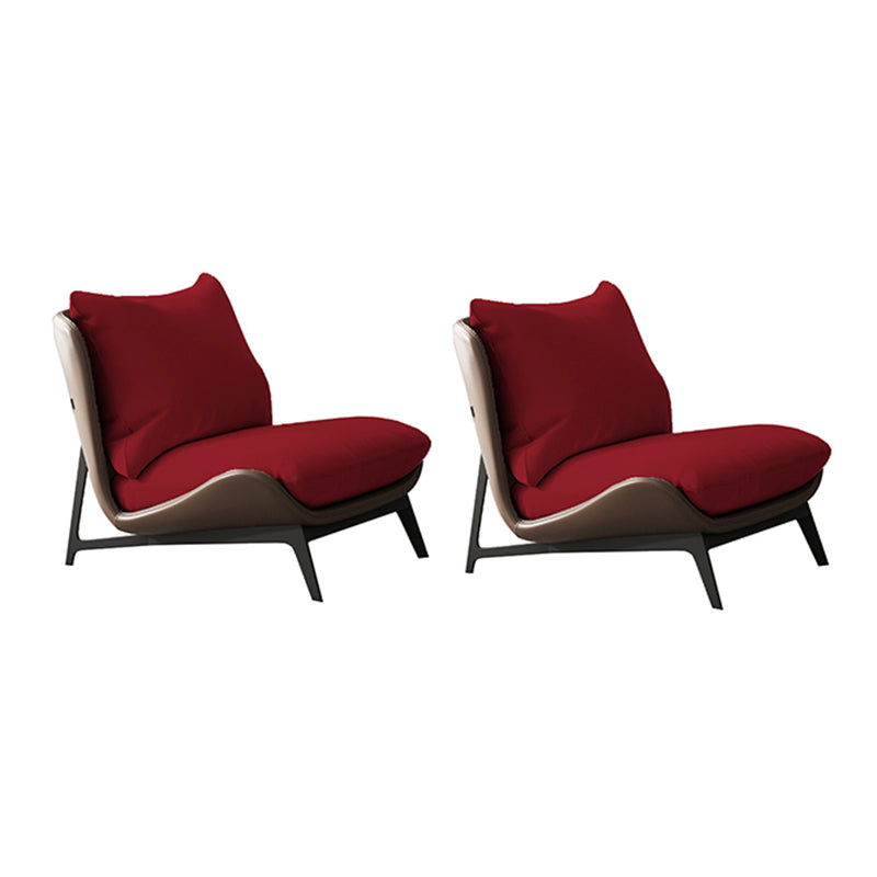 Fixed Back Pillow Lounge Chair Fabric Seat Chair with Black Legs