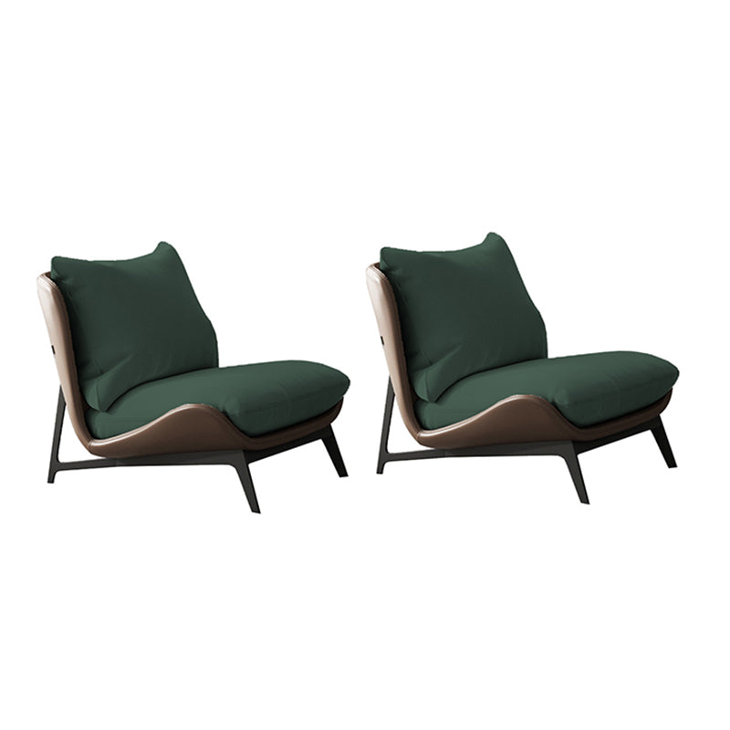 Fixed Back Pillow Lounge Chair Fabric Seat Chair with Black Legs