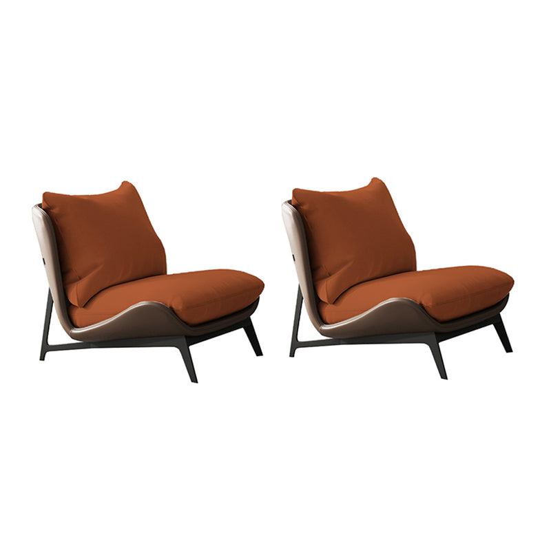 Fixed Back Pillow Lounge Chair Fabric Seat Chair with Black Legs