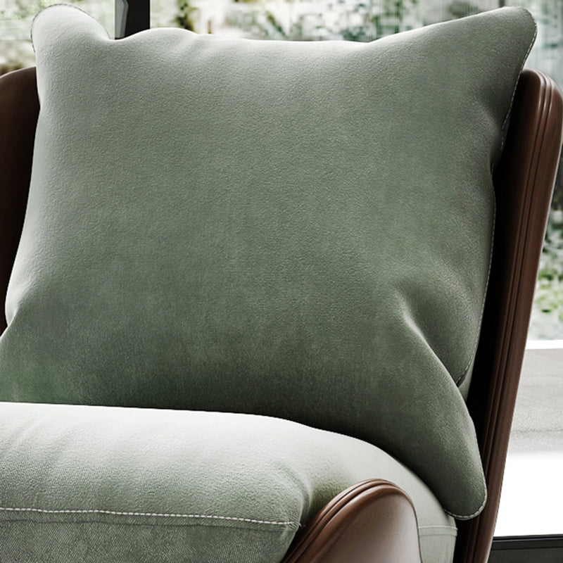 Fixed Back Pillow Lounge Chair Fabric Seat Chair with Black Legs
