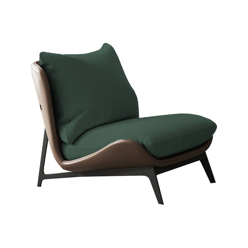 Fixed Back Pillow Lounge Chair Fabric Seat Chair with Black Legs