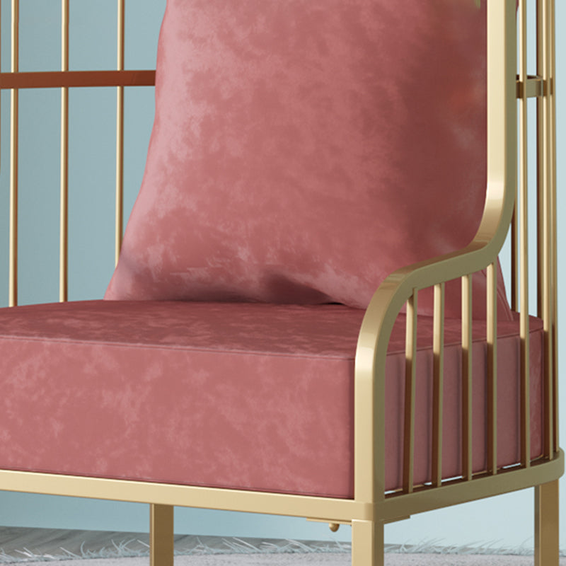 Fixed Back Lounge Chair Living Room Fabric Seat Chair with Pillow